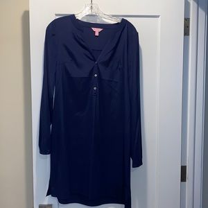 Lilly Pulitzer navy silk dress size medium barely worn